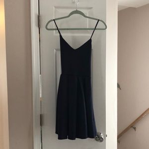 Navy blue backless dress
